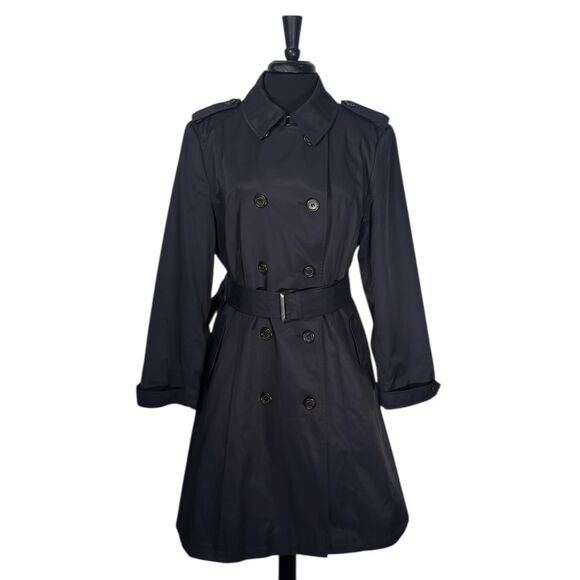 Ralph Lauren Jackets & Blazers - Ralph Lauren Women’s Trench Coat L Navy Blue Double Breasted Belted Cotton Blend